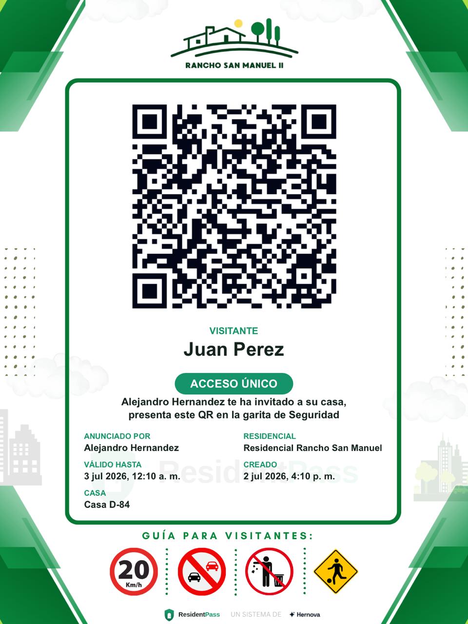 QR de la visita